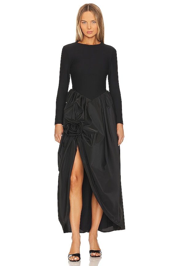 view 1 of 3 Aurora Maxi Dress With Rose Detail in Black
