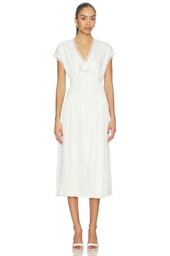 view 1 of 3 The Genus Rosa Satin Dress in Milk