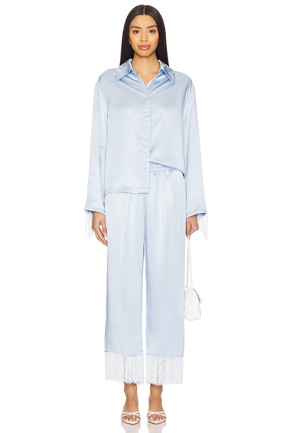 view 2 of 6 Cosmic Cowboy Fringed Set in Blue