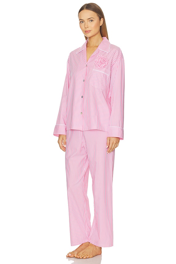 view 2 of 4 The Rose Pajama Set in Pink & White