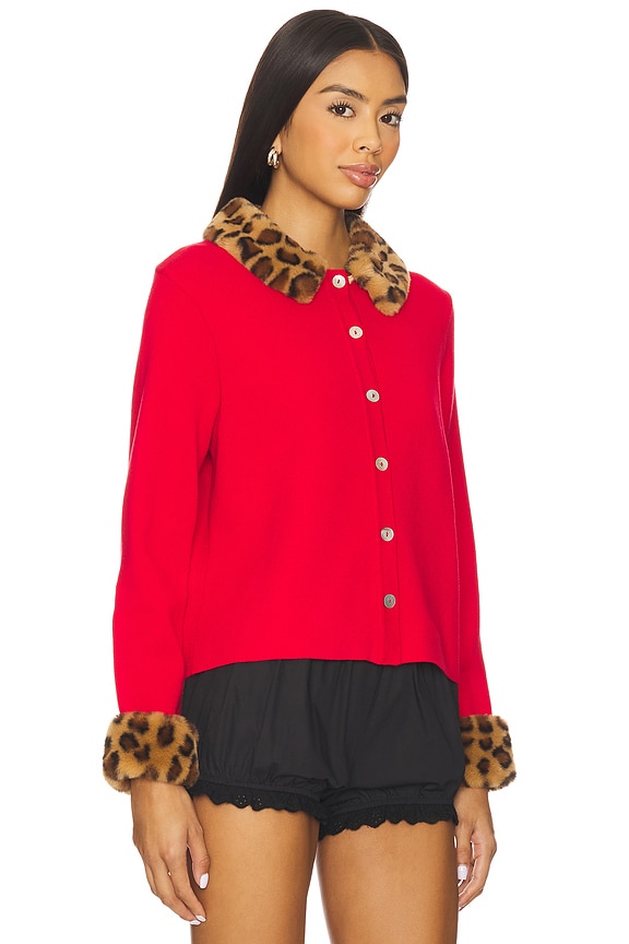 view 2 of 4 Carmela Knitted Cardigan in Red