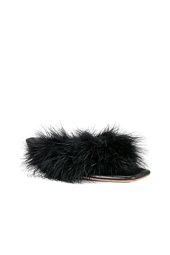 view 2 of 5 Pom Kitten Heel Mules With Feathers in Black