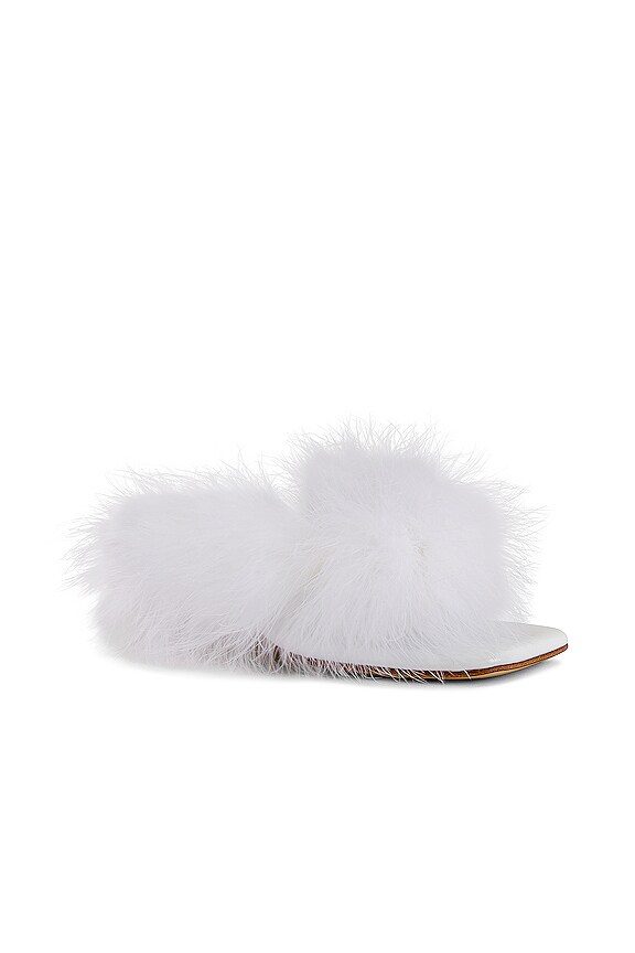 view 2 of 5 МЮЛИ НА КАБЛУКЕ-РЮМОЧКЕ POM in White