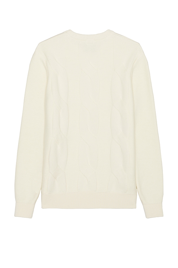 view 2 of 3 The Cable Crewneck Sweater in White