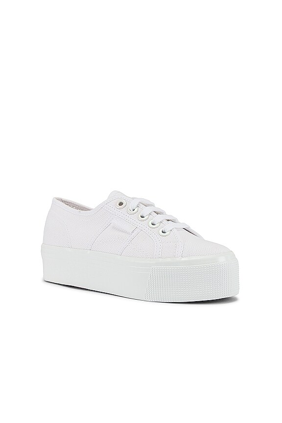 view 2 of 5 2790 COTWBIGEYELETS Platform Sneaker in Total White