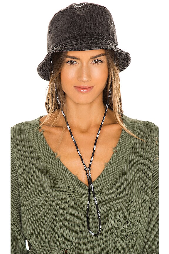 view 2 of 4 Washed Denim Bucket Hat in Black