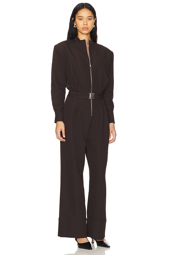 view 2 of 3 Vera Heavy Crepe Jumpsuit in Ash Brown
