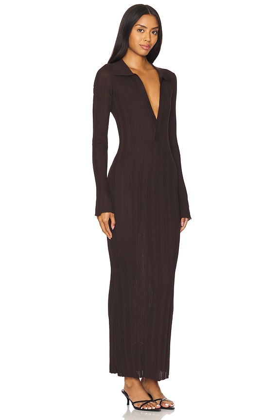 view 2 of 3 Azula Rib Knit Maxi Dress in Ash Brown