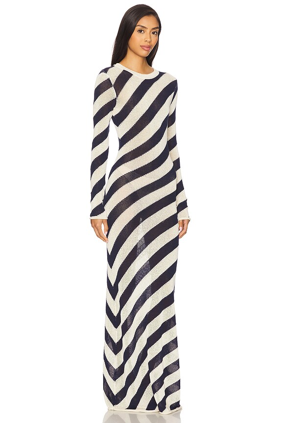 view 2 of 3 MAXI VESTIDO PUNTO RUBI in Navy & Eggshell