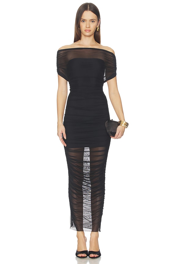 view 1 of 3 Noel Mesh Midi Dress in Black