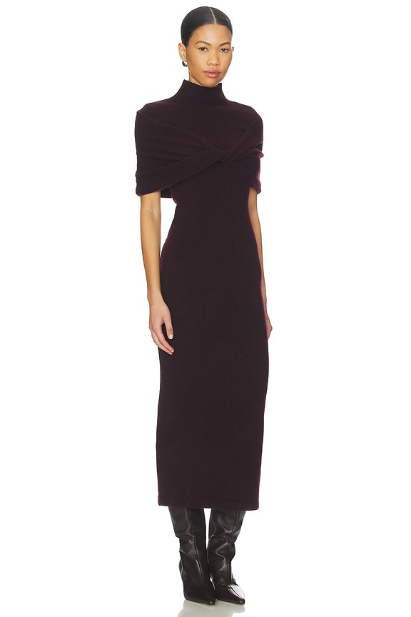 view 2 of 3 VESTIDO MIDI WISTERIA in Merlot