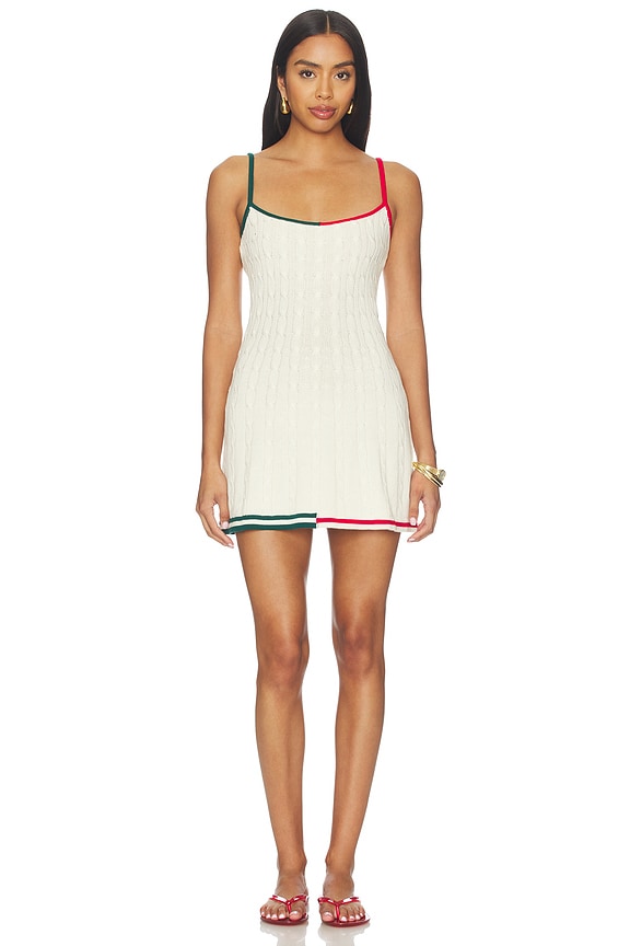 view 1 of 3 Azriel Metallic Knit Mini Dress in Eggshell Varsity