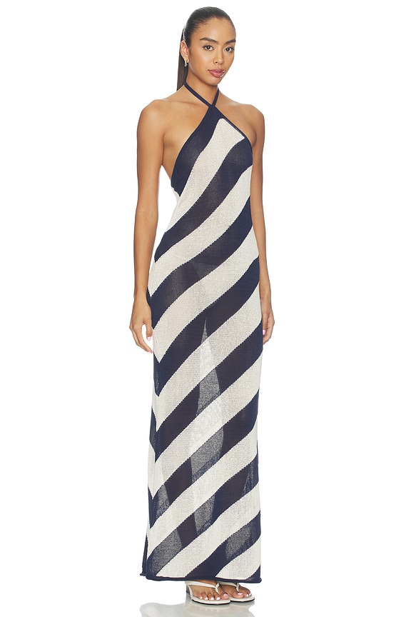 view 2 of 3 MAXI VESTIDO PUNTO DREE in Navy & Eggshell