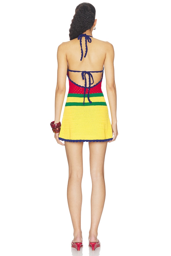 SEROYA Norma Crochet Dress in Multi Stripe