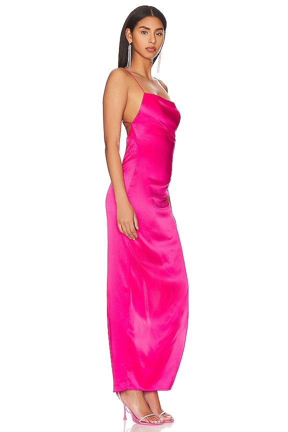 view 2 of 3 ROBE MAXI CELINO in Fuschia Purple