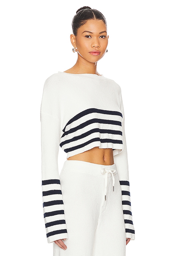 view 2 of 4 Sharlie Sweater in White & Navy