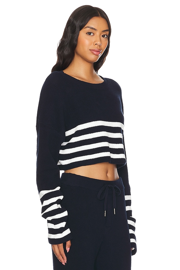 view 2 of 4 SHARLIE 스웨터 in Navy & White Stripe