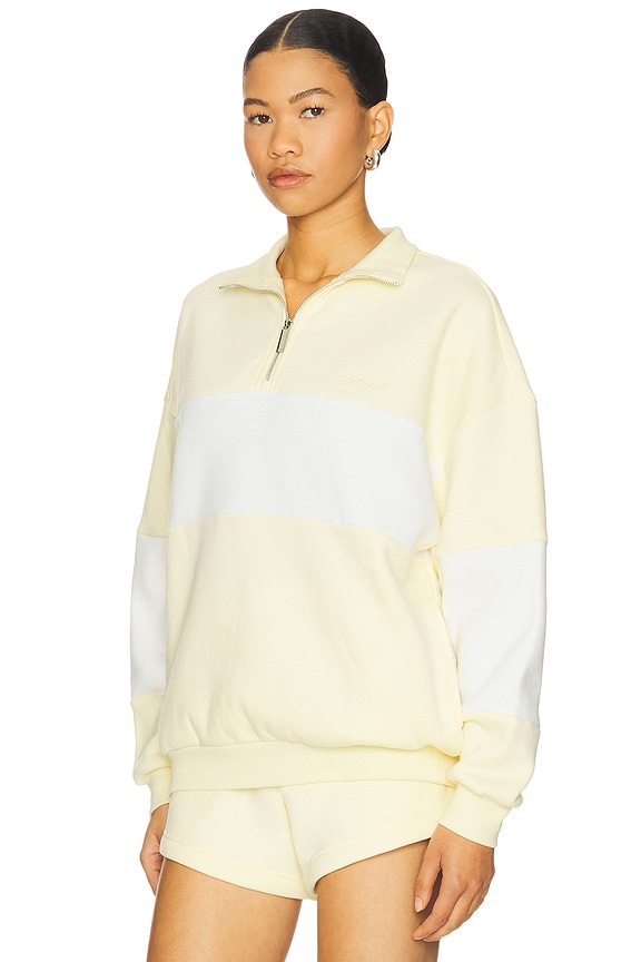 view 2 of 5 Asbury Sweatshirt in Pastel Yellow & White