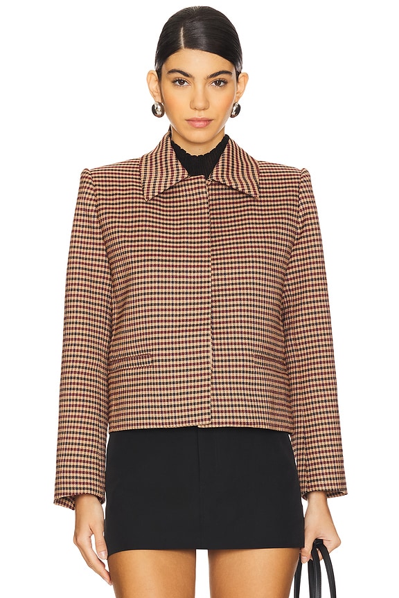 view 2 of 6 CHAQUETA JESSAMINE in Camel Houndstooth