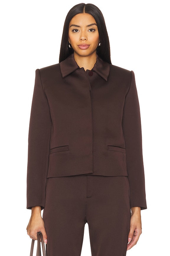 view 2 of 5 Bex Satin Jacket in Ash Brown