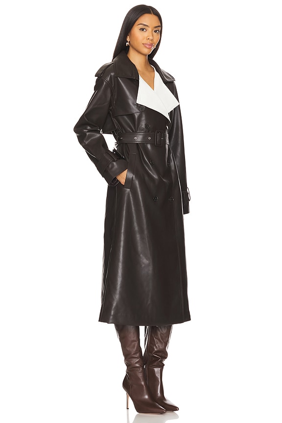 view 2 of 3 TRENCH ESTELLE VEGAN LEATHER in Ash Brown