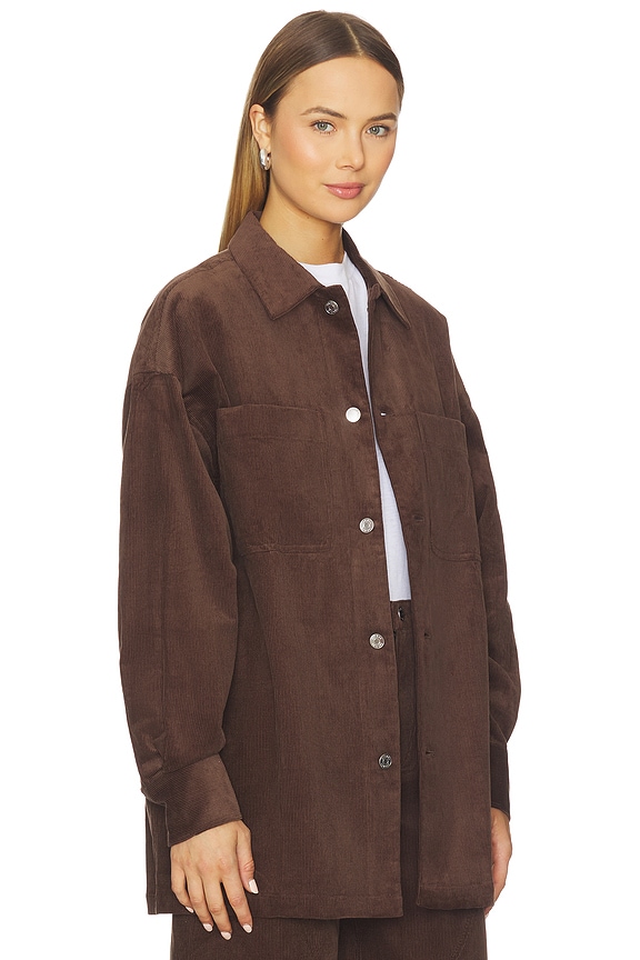 view 2 of 4 April Corduroy Shacket in Slate Brown