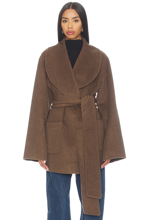 view 2 of 5 Dulcetta Wool Coat in Sable Brown