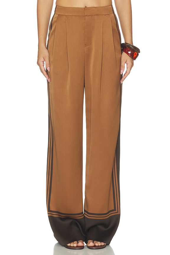 view 2 of 6 Marlowe Satin Pant in Bosun Brown Tile
