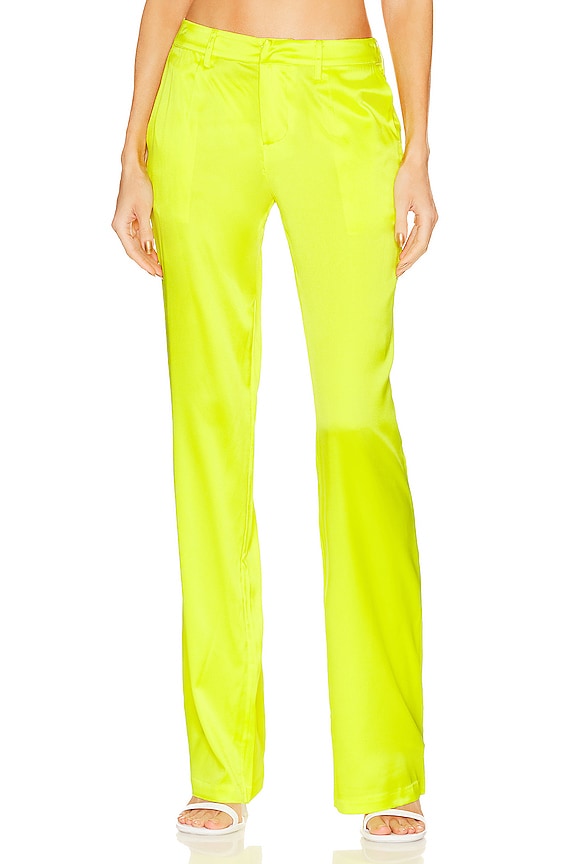 view 1 of 4 PANTALON EN SOIE SUKI in Neon Lime