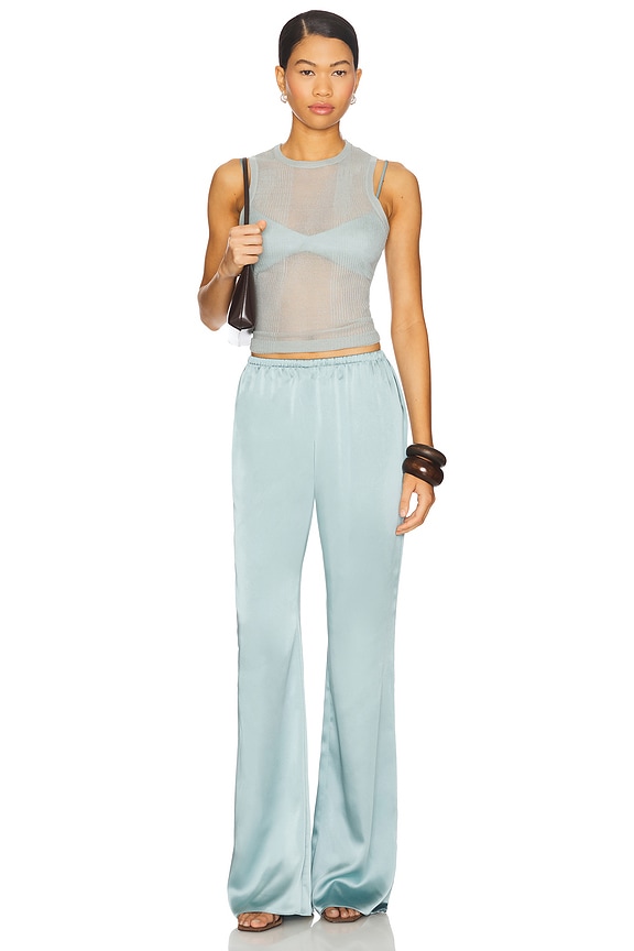 SEROYA Viva Satin Pants in Frosted Sea | REVOLVE