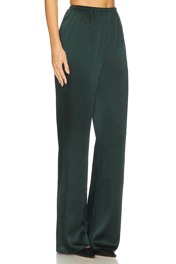 view 2 of 6 Viva Satin Pants in Evergreen