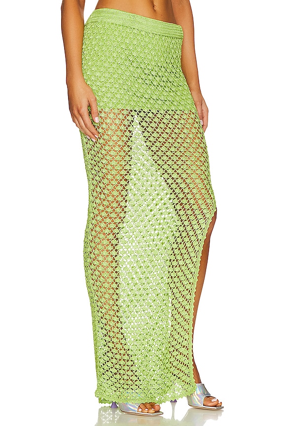 view 2 of 4 FALDA LARGA DE GANCHILLO SANDY in Lime