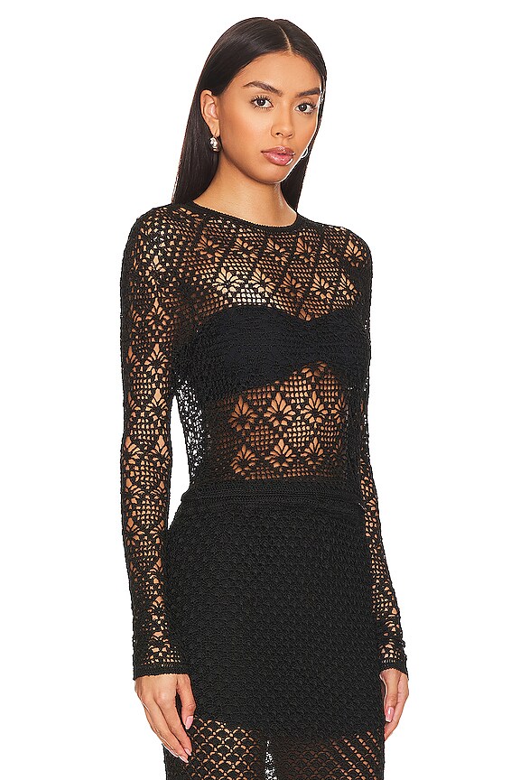 view 2 of 4 Parley Crochet Top in Black