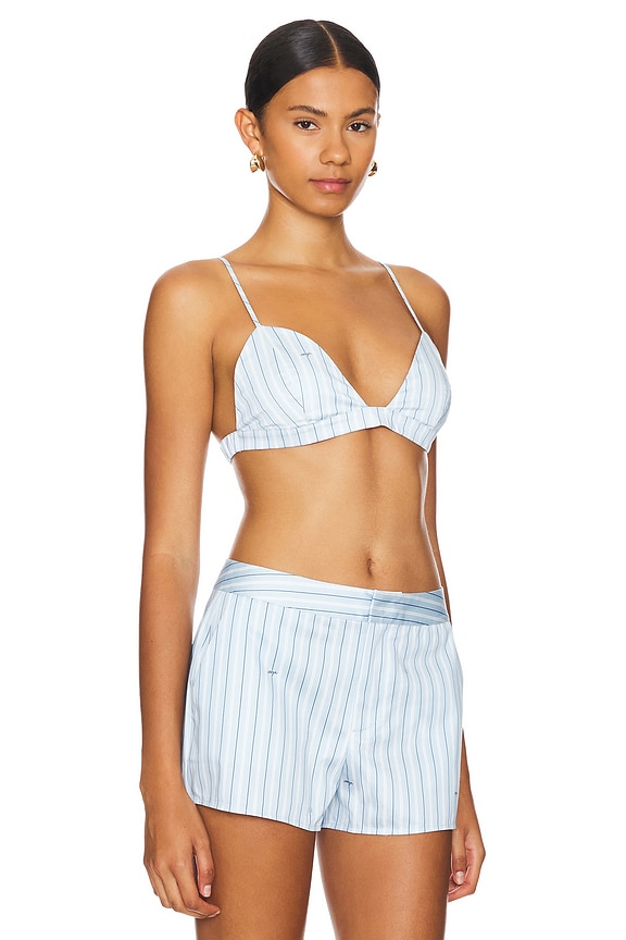 view 2 of 5 Lacey Bralette in Powder Blue Stripe