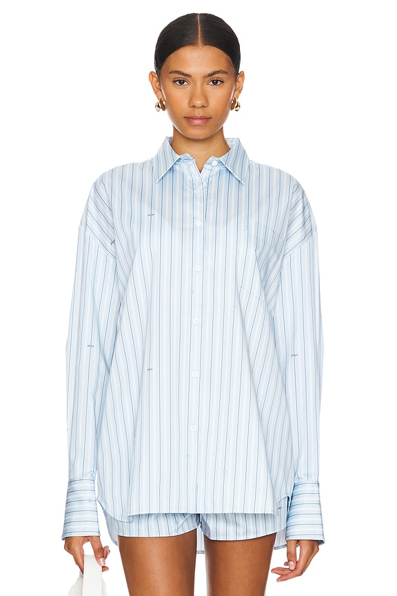 view 2 of 6 LOUISE 셔츠 in Powder Blue Stripe