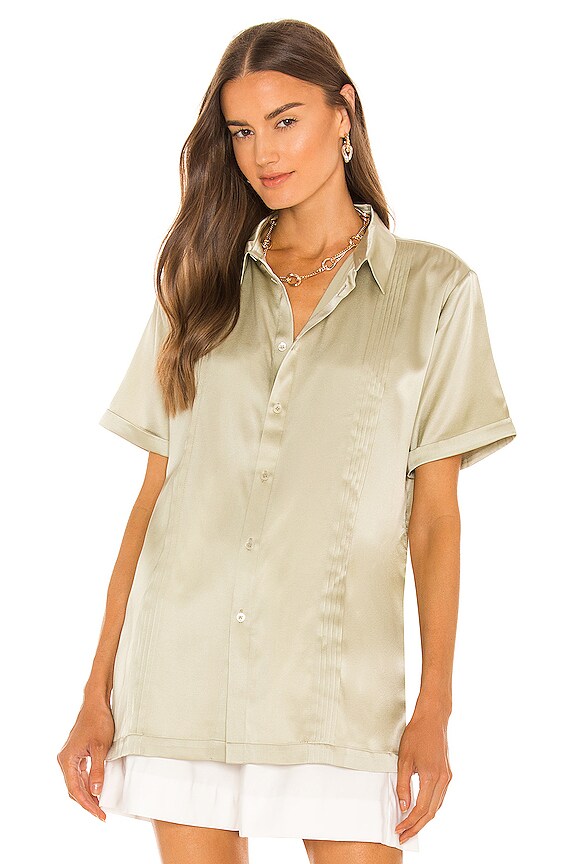 view 2 of 5 Whit Silk Button Down Shirt in Sage