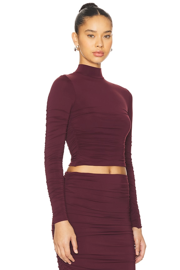 view 2 of 4 Dulcie Ruched Top in Merlot