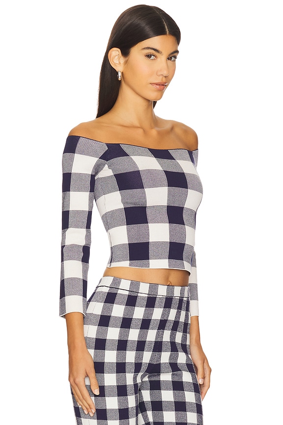 view 2 of 4 Vale Top in  Bold Navy Gingham