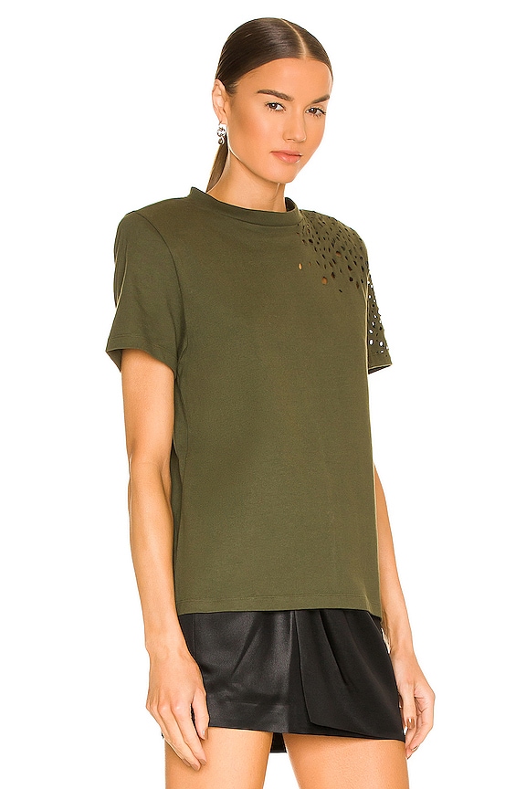 view 2 of 4 Caroline Tee in Army Green Distress