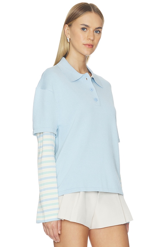 view 2 of 4 Emilee Top in Blue & Pastel Stripe
