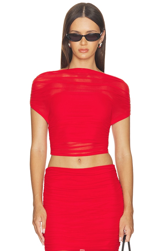 view 1 of 4 Marsh Mesh Top in Derby Red