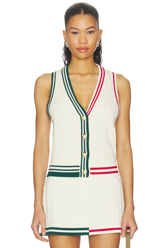 view 1 of 4 Pearson Vest in Eggshell Varsity