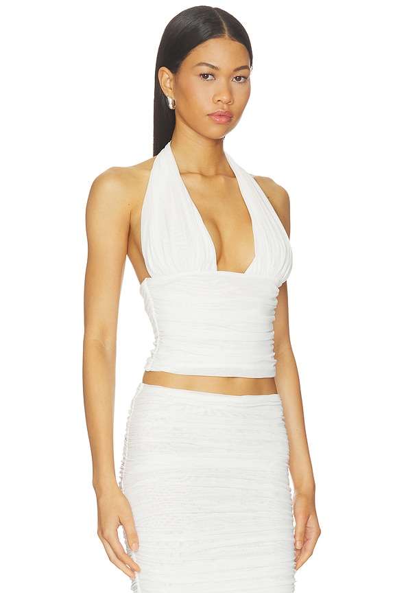 view 2 of 4 Bimini Mesh Halter Top in Eggshell