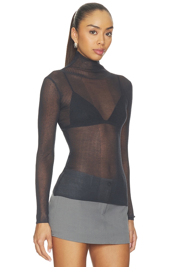 view 2 of 4 Piper Top in Dark Charcoal