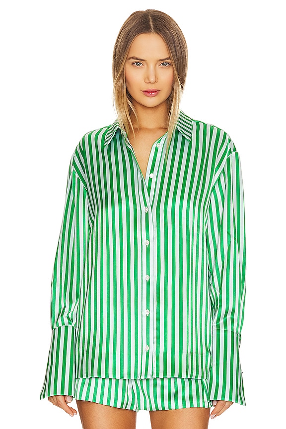 view 2 of 5 Zucker Shirt in Kelly Green Stripe