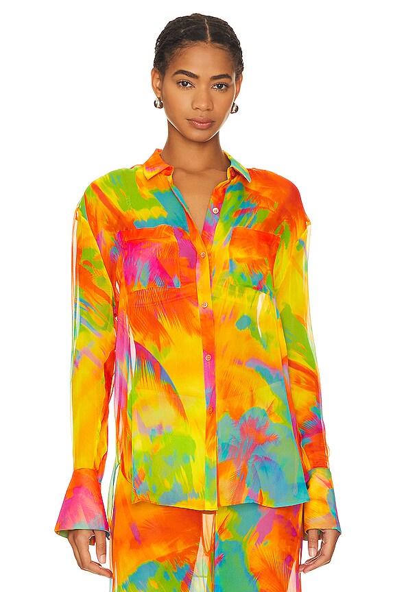 view 2 of 5 Willow Blouse in Abstract Palm