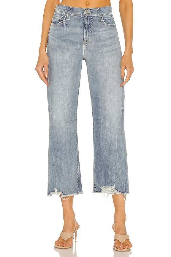 7 for all Mankind Cropped Alexa with Couture Floral Applique