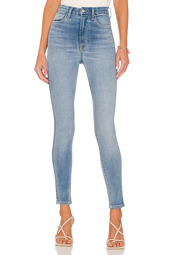 7 For All Mankind Ultra High Rise Skinny in Lily Blue | REVOLVE