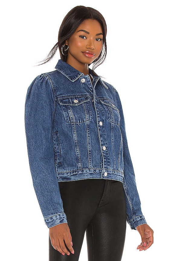 view 2 of 4 Puff Sleeve Classic Jean Jacket in Chambers