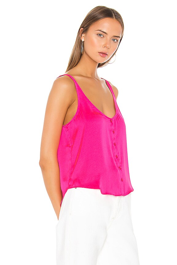 view 2 of 4 Button Up Tank in Paradise Pink